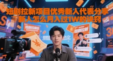 短剧拉新项目优秀新人代表分享新人怎么月入过1W的诀窍-来缘阁