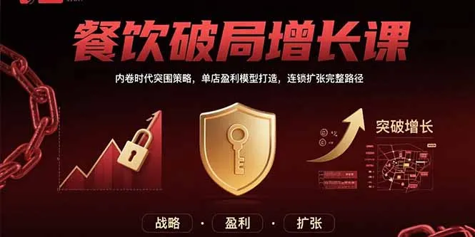 餐饮破局增长课：内卷时代突围策略，单店盈利模型打造，连锁扩张完整路径-来缘阁