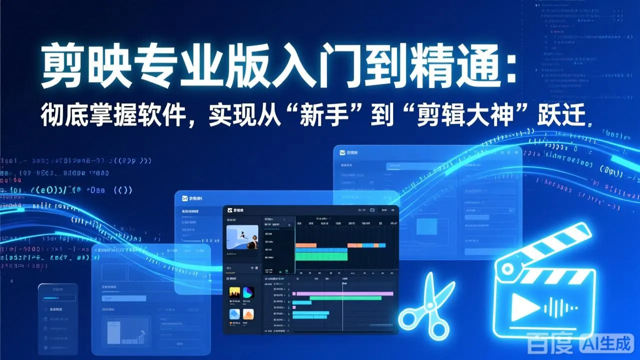 剪映专业版入门到精通：彻底掌握软件，实现从“新手”到“剪辑大神”跃迁-来缘阁