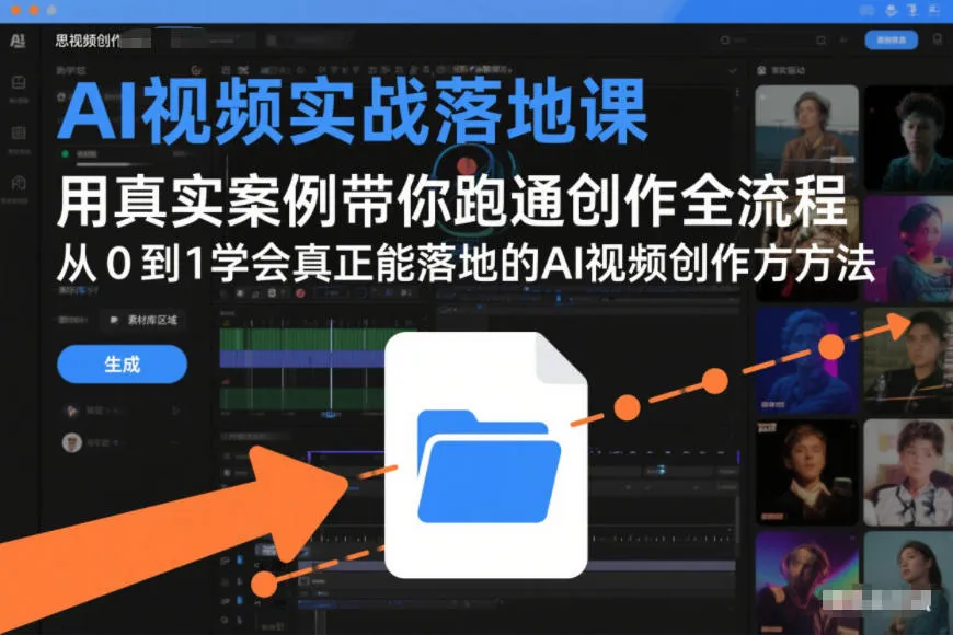 AI视频实战落地课，用真实案例带你跑通创作全流程，从0到1学会真正能落地的AI视频创作方法-来缘阁