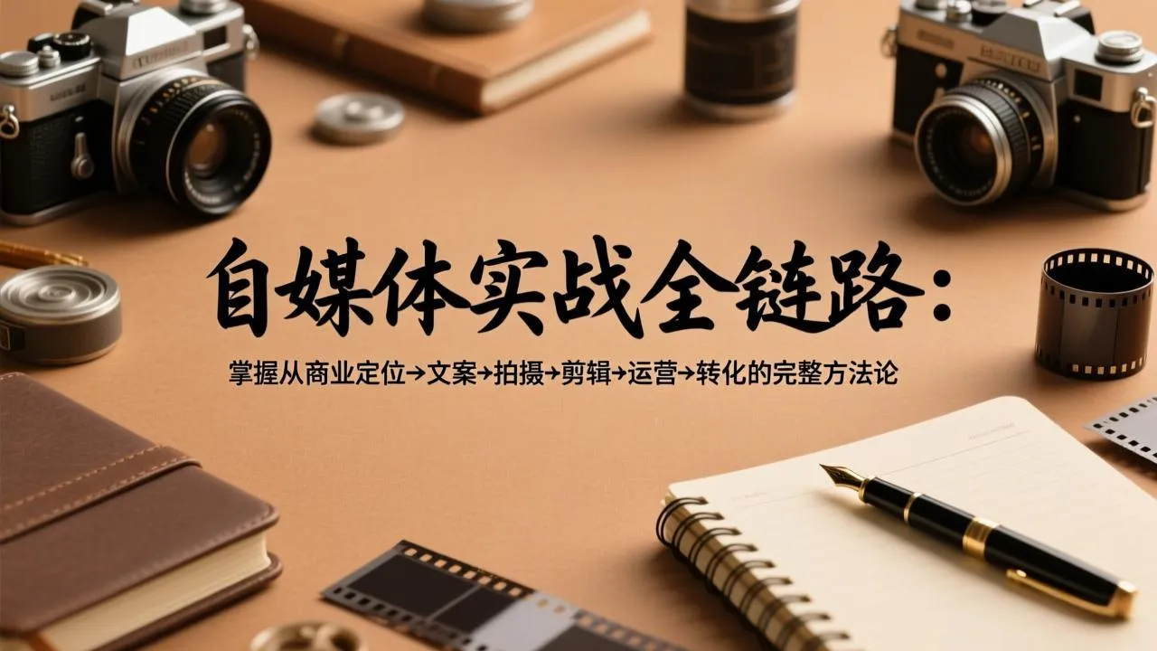 自媒体实战全链路：掌握从商业定位→文案→拍摄→剪辑→运营→转化的完整方法论-来缘阁