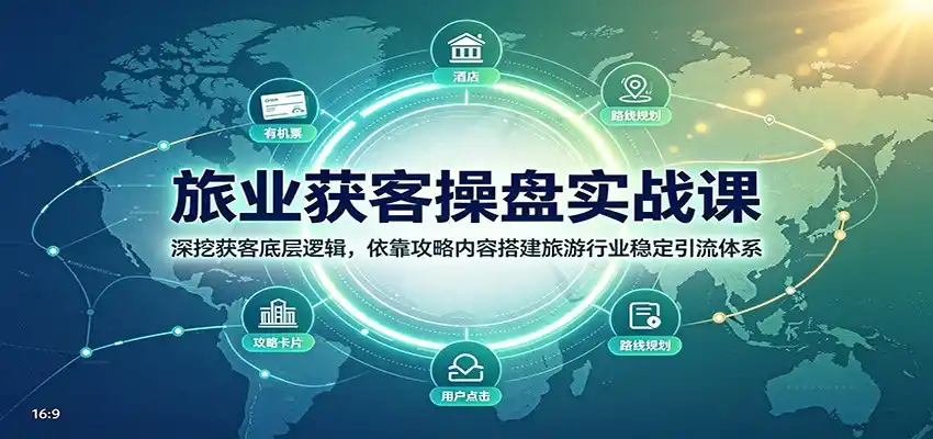 旅业获客操盘实战课：深挖获客底层逻辑，依靠攻略内容搭建旅游行业稳定引流体系-来缘阁