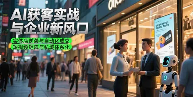 AI获客实战与企业新风口，实体店逆袭与自动化成交 短视频矩阵与私域体系化-来缘阁