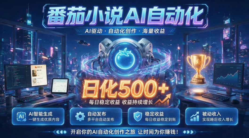 小白可做番茄AI，居家轻创业，每日稳赚500➕，普通人低门槛轻松线上增收【揭秘】-来缘阁