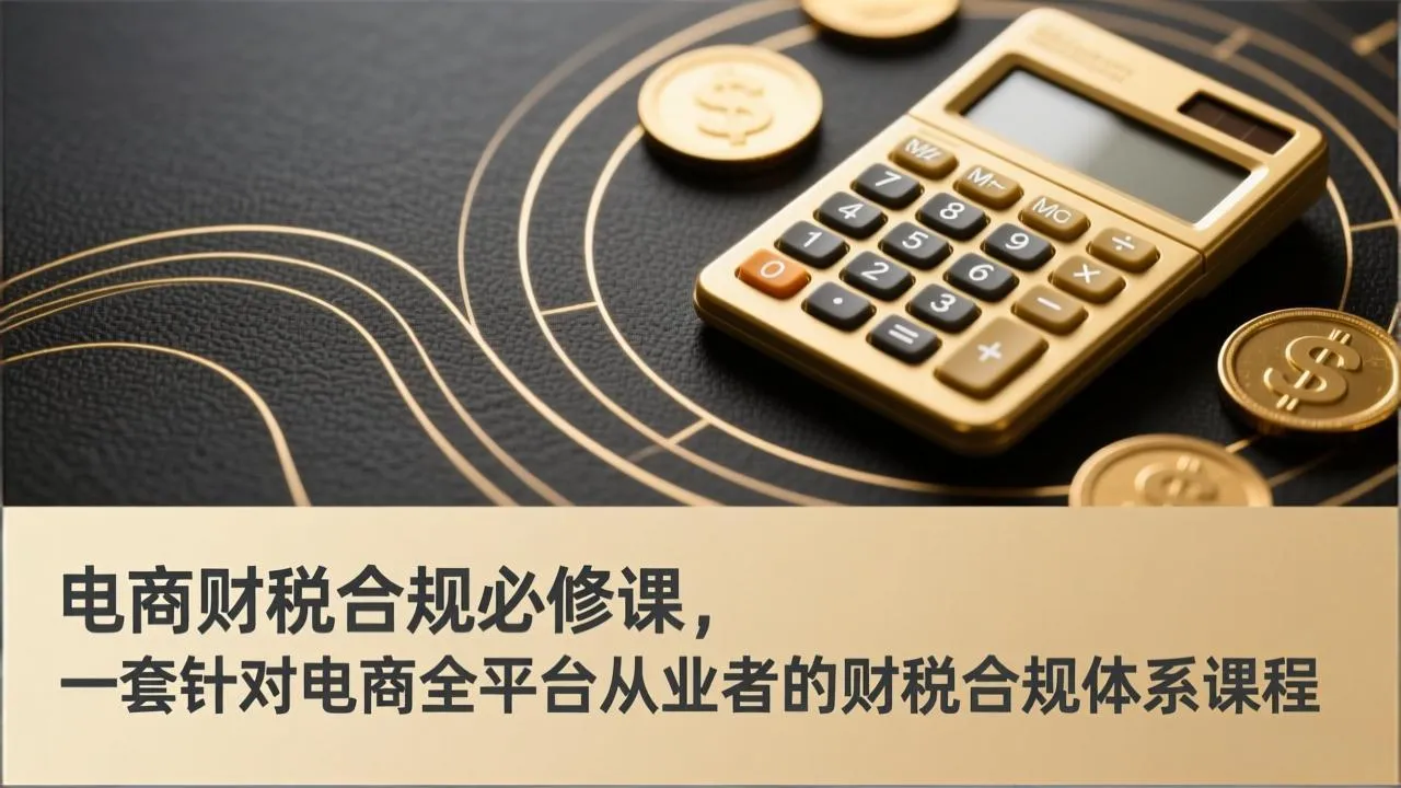 电商财税合规必修课,是一套针对电商全平台从业者的财税合规体系课程-来缘阁