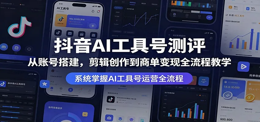 抖音AI工具号测评：从账号搭建，剪辑创作到商单变现全流程教学-来缘阁