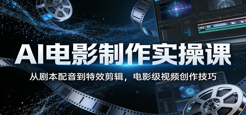 AI电影制作实操课:从剧本配音到特效剪辑,电影级视频创作技巧-来缘阁