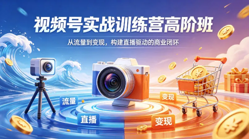 视频号实战训练营高阶班，从流量到变现，构建直播驱动的商业闭环(26年4月)-来缘阁