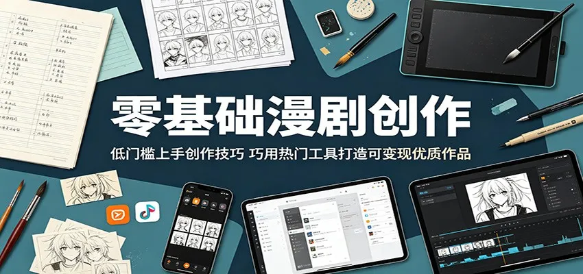 零基础漫剧创作：低门槛上手创作技巧，巧用热门工具打造可变现优质作品-来缘阁