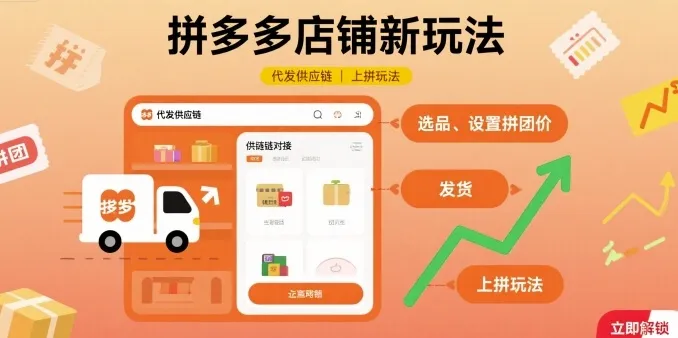 拼多多店铺新玩法，代发供应链上拼玩法-来缘阁