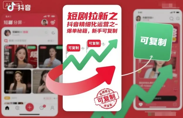 短剧拉新之抖音精细化运营之爆单秘籍，新手可复制-来缘阁