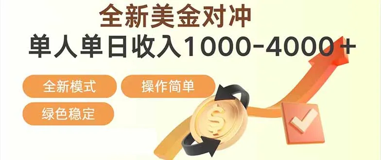 日赚1700—4000+，全新美金对冲项目，合规稳定，创业优选，可放大。-来缘阁