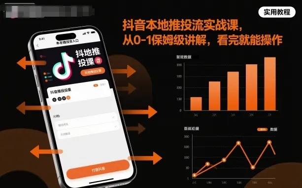 抖音本地推投流实战课，从0-1保姆级讲解，看完就能操作-来缘阁