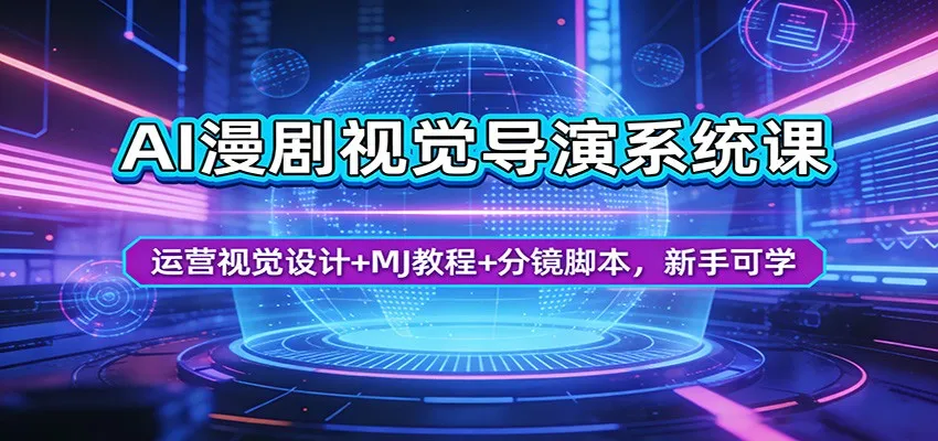 AI漫剧视觉导演系统课：运营视觉设计+MJ教程+分镜脚本，新手可学-来缘阁