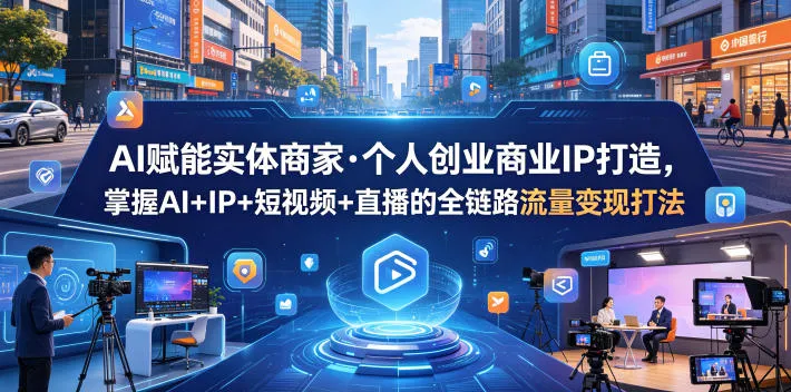 AI赋能实体商家·个人创业商业IP打造,掌握AI+IP+短视频+直播的全链路流量变现打法-来缘阁