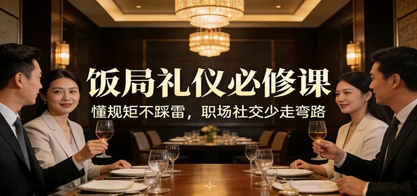 公众号收费文章:《饭局礼仪必修课:懂规矩不踩雷,职场社交少走弯路》-来缘阁