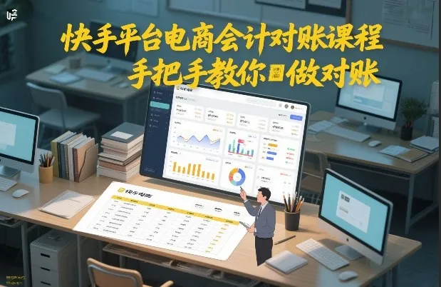 快手平台电商会计对账课程,手把手教你做对账-来缘阁