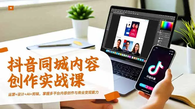 抖音同城内容创作实战课，运营+设计+AI+剪辑，掌握多平台内容创作与商业变现能力-来缘阁