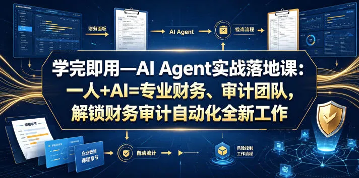 学完即用—AI Agent实战落地课：一人+AI=专业财务、审计团队，解锁财务审计自动化全新工作模式-来缘阁