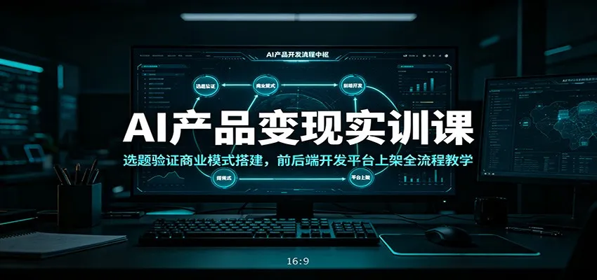AI产品变现实训课：选题验证商业模式搭建，前后端开发平台上架全流程教学-来缘阁