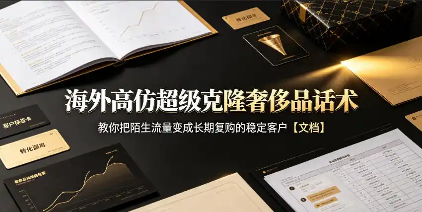 海外高仿超级克隆奢侈品话术,教你把陌生流量变成长期复购的稳定客户【文档】-来缘阁