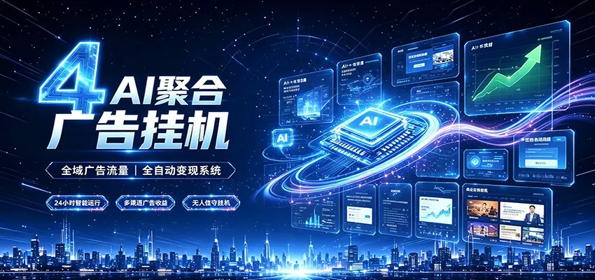 全域广告流量聚合,AI无人挂机稳赚佣金,打造长期稳定被动收入副业-来缘阁