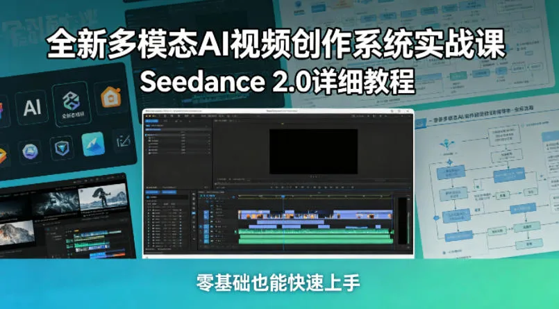全新多模态AI视频创作系统实战课，Seedance 2.0详细教程，零基础也能快速上手-来缘阁