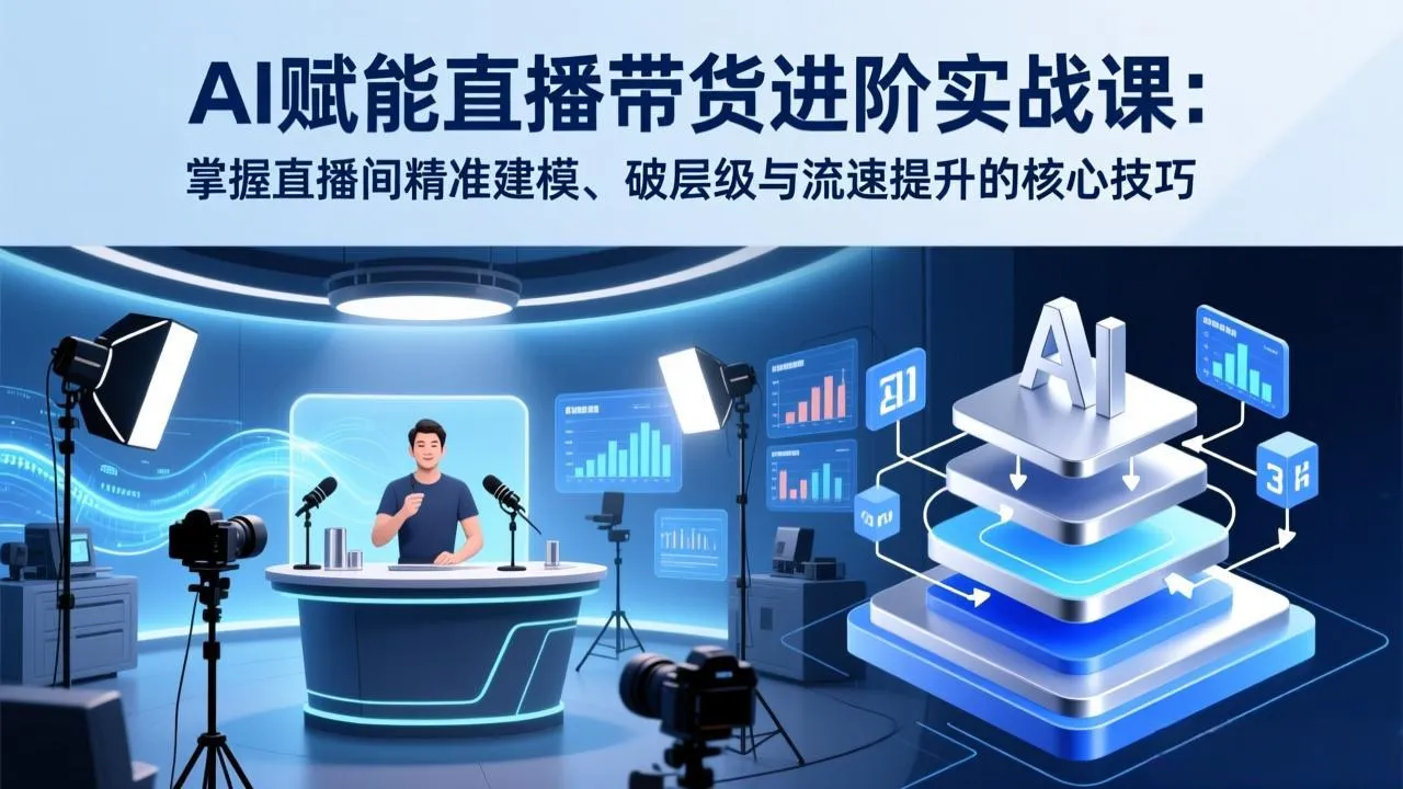 AI赋能直播带货进阶实战课：掌握直播间精准建模、破层级与流速提升的核心技巧-来缘阁