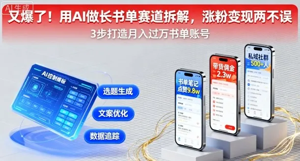 又爆了！用AI做长书单赛道拆解，涨粉变现两不误-来缘阁