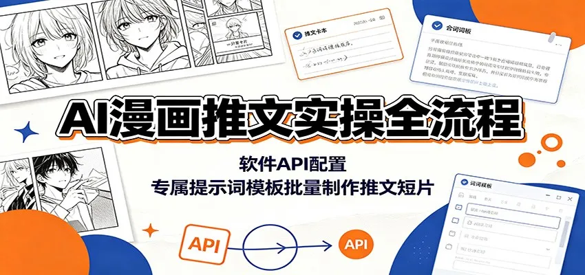 AI漫画推文实操全流程:软件API配置,专属提示词模板批量制作推文短片-来缘阁