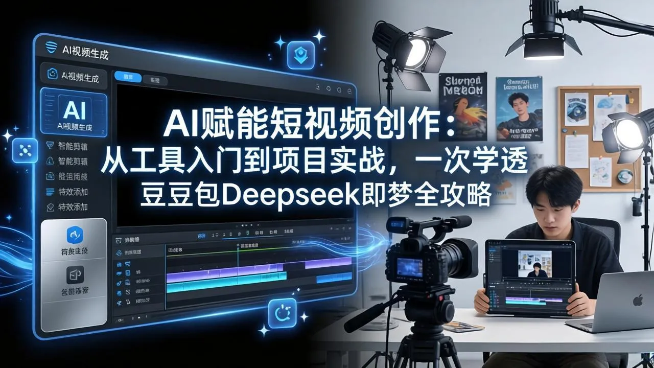 AI赋能短视频创作：从工具入门到项目实战，一次学透豆包Deepseek即梦全攻略-来缘阁