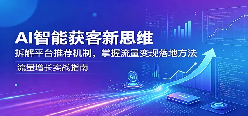 AI智能获客新思维：拆解平台推荐机制，掌握流量变现落地方法-来缘阁