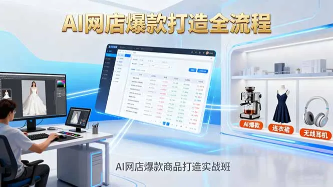 AI网店爆款商品打造实战班：AI技术实现商品图智能处理，快速搭建AI网店-来缘阁