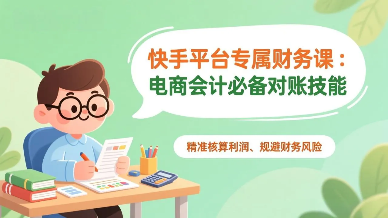 快手平台专属财务课：电商会计必备对账技能，精准核算利润、规避财务风险-来缘阁