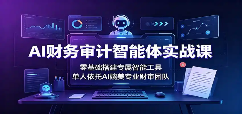 AI财务审计智能体实战课：零基础搭建专属智能工具，单人依托AI媲美专业财审团队-来缘阁
