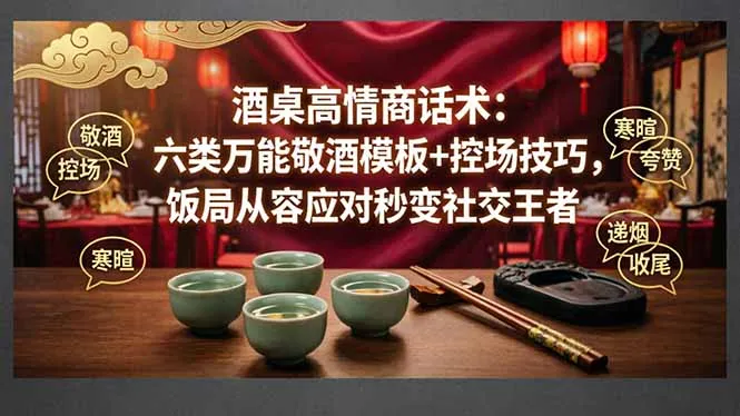 付费文章:酒桌高情商话术:六类万能敬酒模板+控场技巧,饭局从容应对秒变社交王者-来缘阁