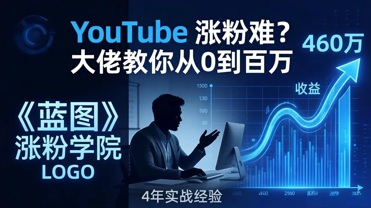 YouTube 涨粉难？《蓝图涨粉学院》：4 年赚 460 万的大佬教策略，从0到百万有路径！-来缘阁