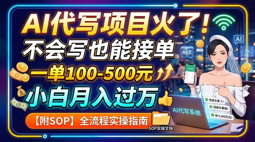 AI代写项目火了!不会写也能接单,一单100-500元,小白月入过万【附SOP】-来缘阁