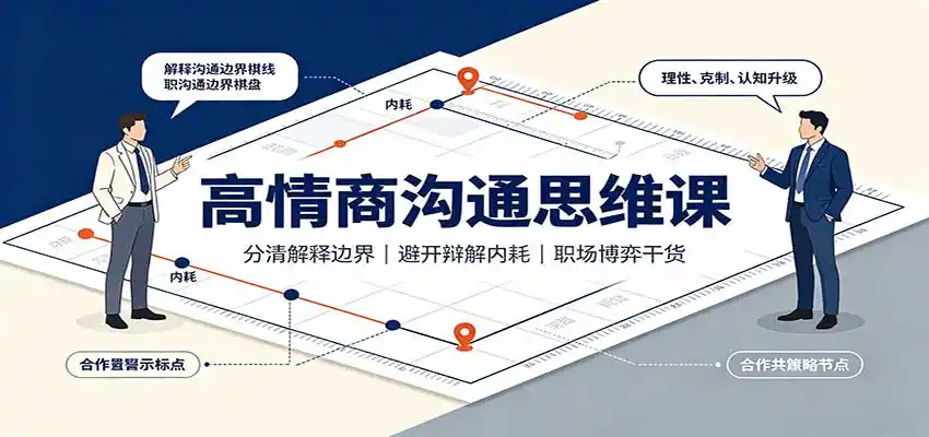 高情商沟通思维课：分清解释边界，避开辩解内耗，职场博弈干货-来缘阁
