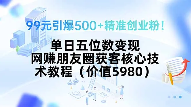 99元引爆500+精准创业粉!单日五位数变现,网赚朋友圈获客核心技术教程…-来缘阁