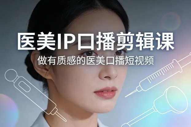 医美IP口播剪辑课,做有质感的医美口播短视频-来缘阁