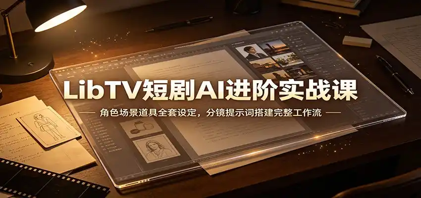 LibTV短剧AI进阶实战课:角色场景道具全套设定,分镜提示词搭建完整工作流-来缘阁