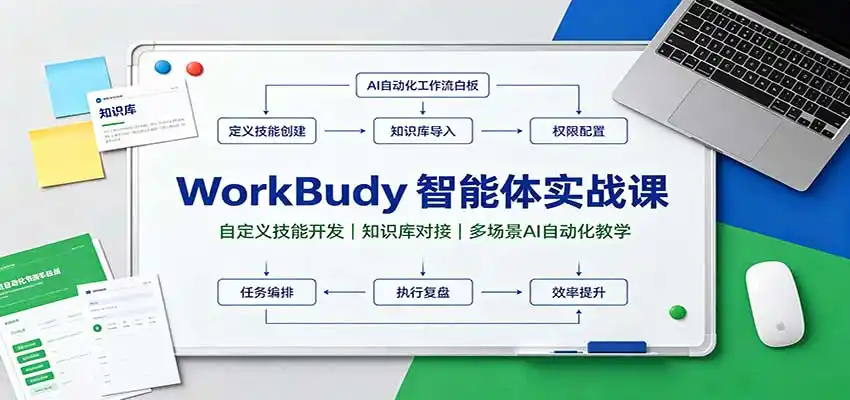WorkBuddy智能体实战课:自定义技能开发,知识库对接,多场景AI自动化教学-来缘阁