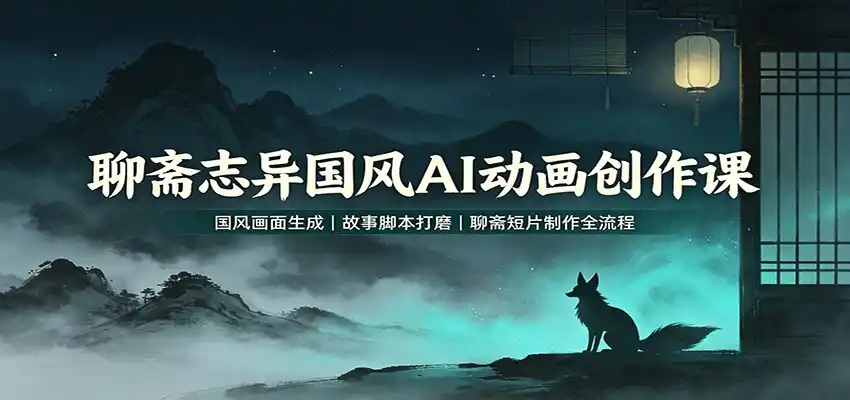 聊斋志异国风AI动画创作课:国风画面生成,故事脚本打磨,聊斋短片制作全流程-来缘阁