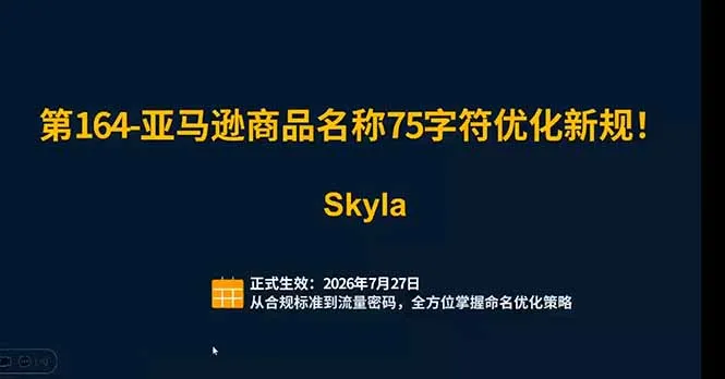亚马逊跨境实战课：全品类选品逻辑｜SP/SB/SD广告精细化｜新品打爆旺季爆单全套运营教程-来缘阁