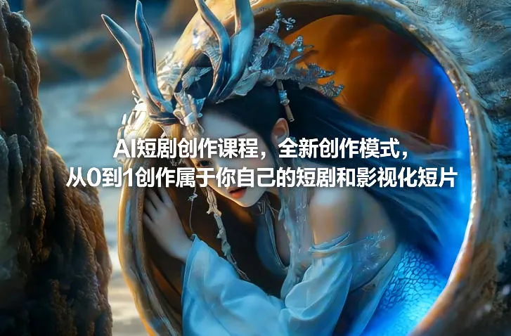 AI短剧创作课程，全新创作模式，从0到1创作属于你自己的短剧和影视化短片-来缘阁