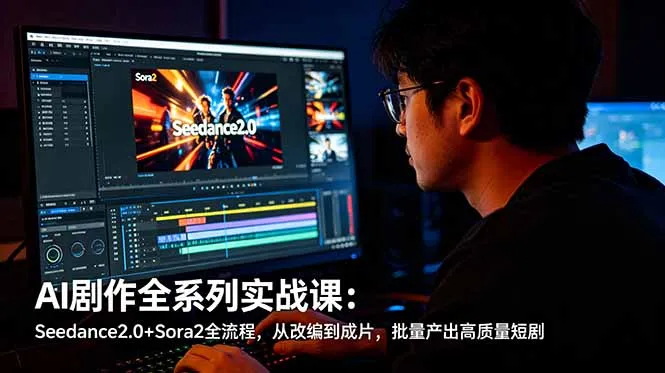 AI剧作全系列实战课:Seedance2.0+Sora2全流程,从改编到成片,批量产出高质量短剧-来缘阁