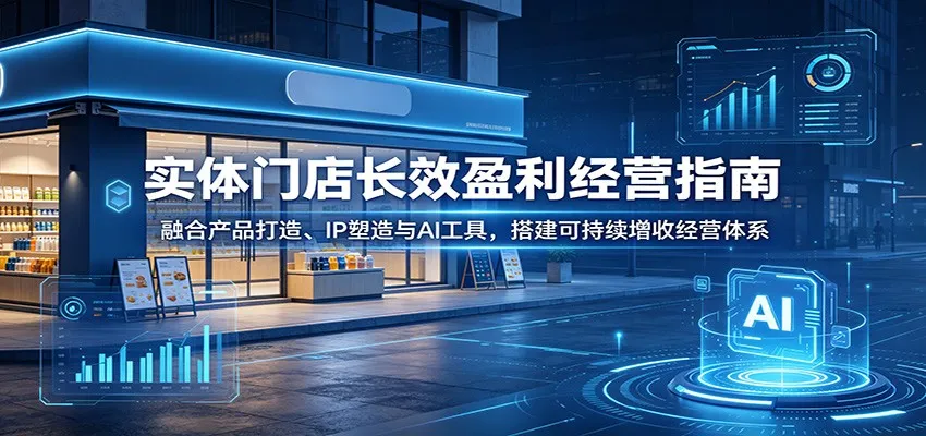 实体门店长效盈利经营指南:融合产品打造、IP塑造与AI工具,搭建可持续增收经营体系-来缘阁