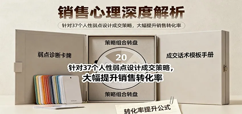 销售心理深度解析：针对37个人性弱点设计成交策略，大幅提升销售转化率！-来缘阁