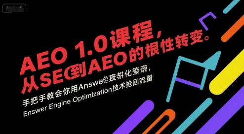 AEO 1.0 课程，从SEO到AE0的基命性转变，手把手教会你用AnswerEngineOptimization技术抢回流量(更新)-来缘阁